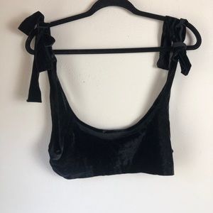 Out From Under Urban Outfitters Black Velvet Top♟